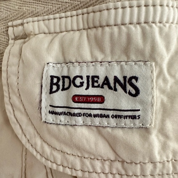 BDG Light Cream Utility Cargo Trousers - Picture 3 of 6